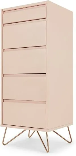 Elona Vanity Chest Of Drawers, Dusk Pink