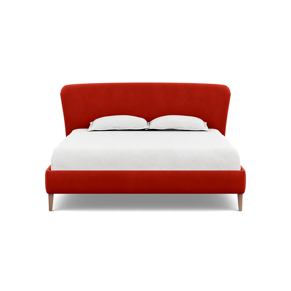 Heal's Darcey Bed Super King Varese Velvet Terracotta Tinted Ash Feet