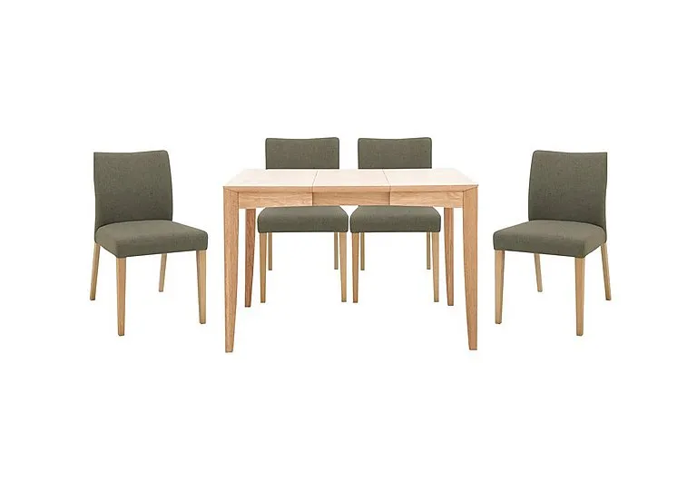 Duplex Small Extending Dining Table with 4 Upholstered Chairs - Black