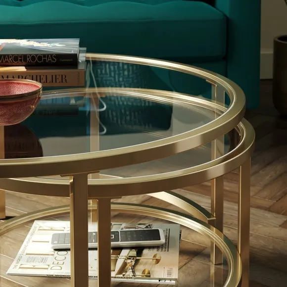 Sofia Glass Coffee Nest of Tables 3