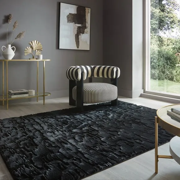Adina Faux Fur Abstract Luxe Rug 1