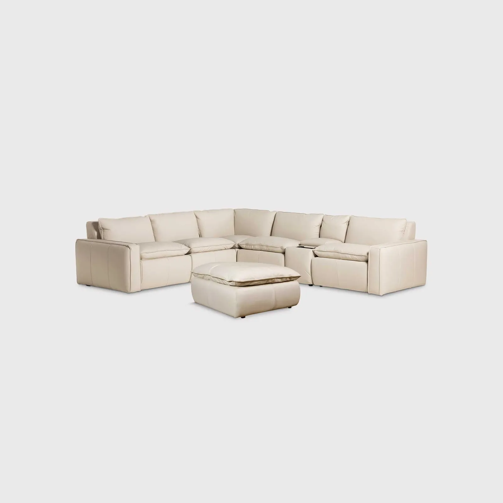 Holloway Corner Modular Sofa & Ottoman Leather | Barker & Stonehouse