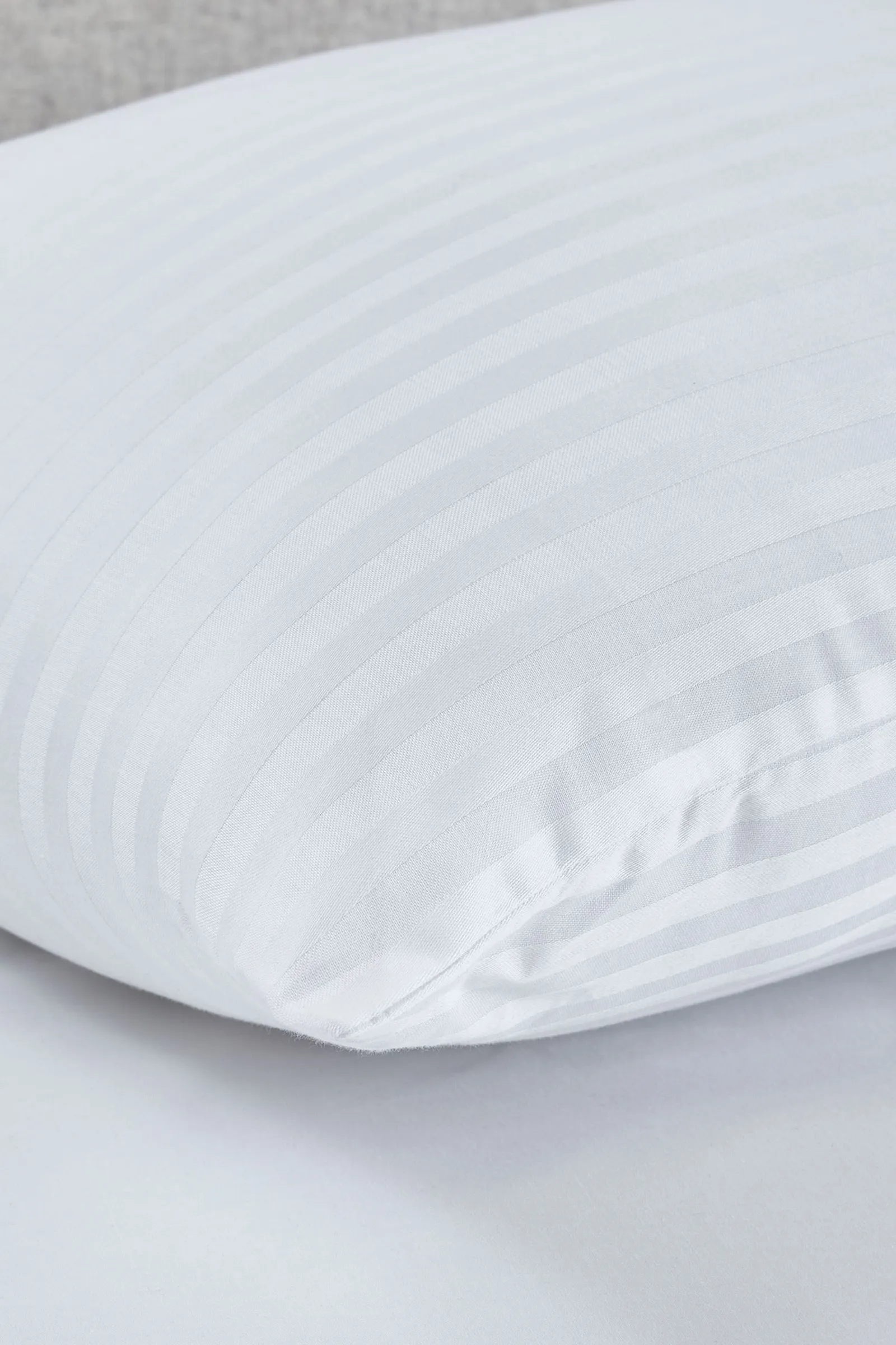 Catherine Lansfield '200 Thread Count Hotel Satin Stripe' Cotton Pillow Pair in White 3
