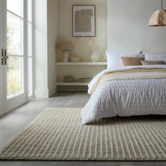 Wyatt Wool Textured Check Rug 1