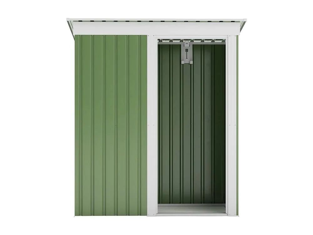 Vente-unique Galvanised Steel Garden Shed - Sage Green - 1.39 M² - BIRON 2