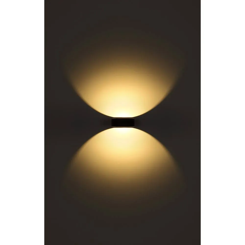 Netlighting Slice I Outdoor Up Down Wall Lamp Black IP54 Glass Shade LED 4