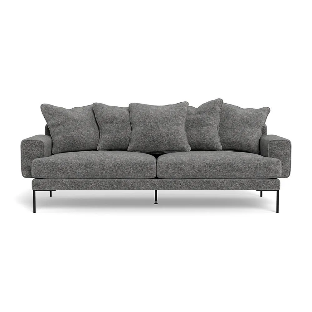 Heal's Torrington 4 Seater Sofa Melton Wool Shale Black Feet 1