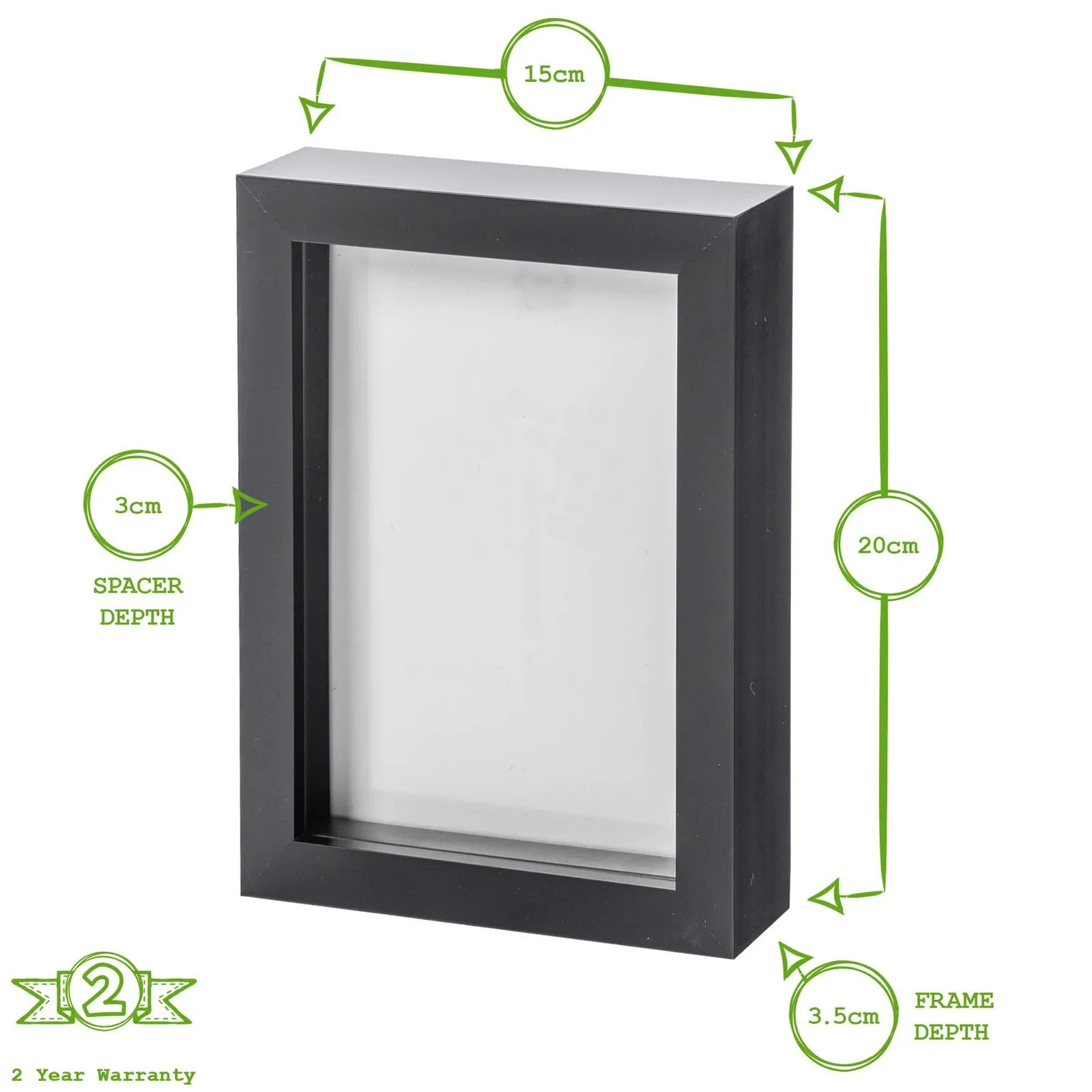 Nicola Spring 3D Box Photo Frame - 5 x 7" in Grey 4