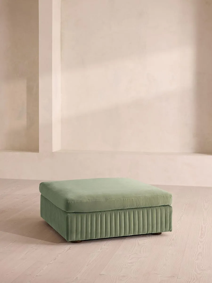 Oona Ottoman, Velvet, Seafoam