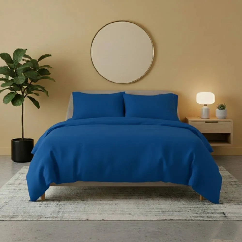 Snug City Flannelette Cotton Duvet Cover Set Soft Brushed Warm Bedding Set in Teal