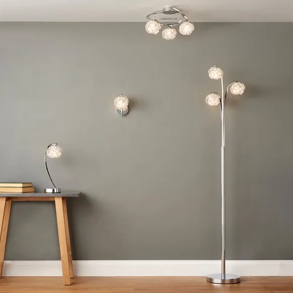 Cecilie Chrome and Glass Table Lamp 6