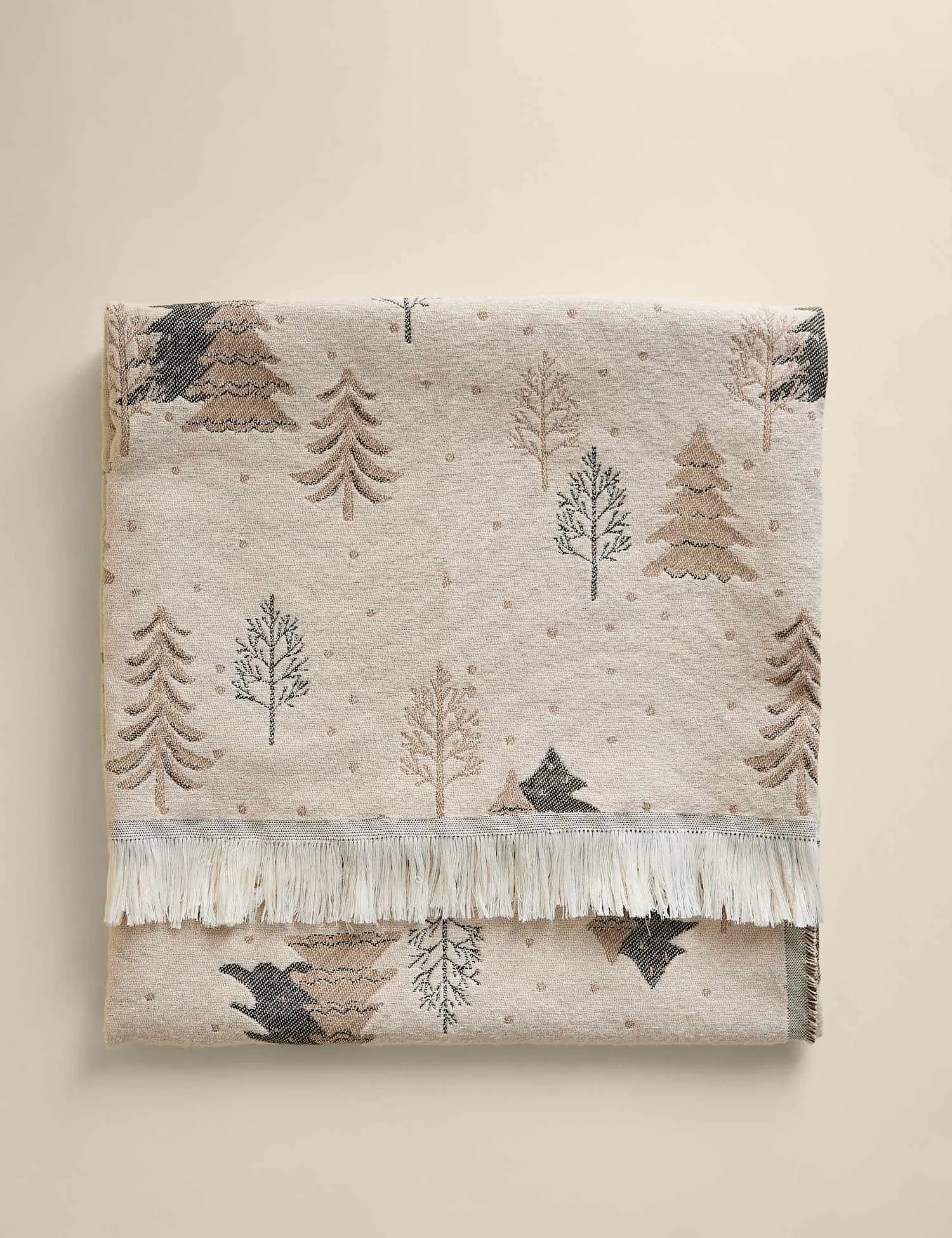 M&S Christmas Tree Throw Neutral