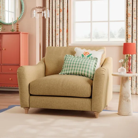 Hattie Slub Faux Linen Snuggle Sofa 1