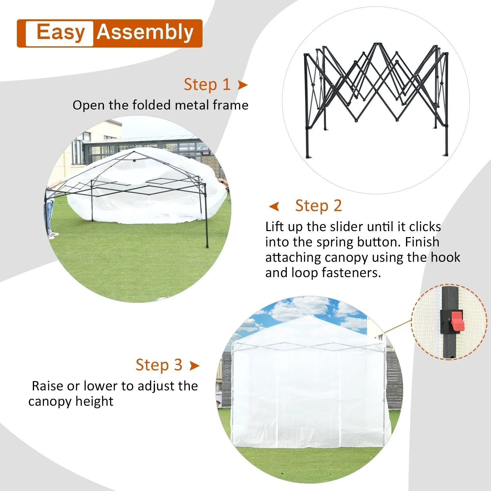 Costway Portable Garden Greenhouse Walk-in Gardening Greenhouse Roll-up Door 4 Windows in White 4