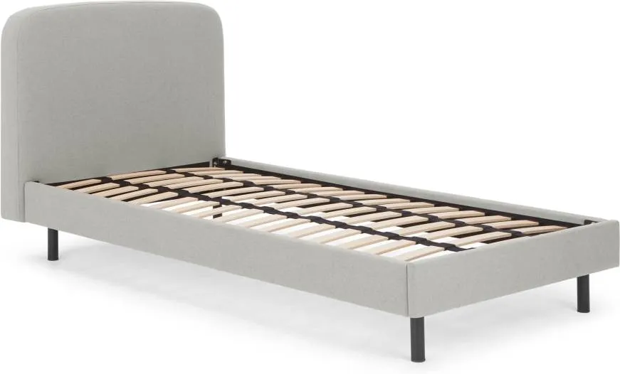 MADE Essentials Besley Single Bed, Hail Grey