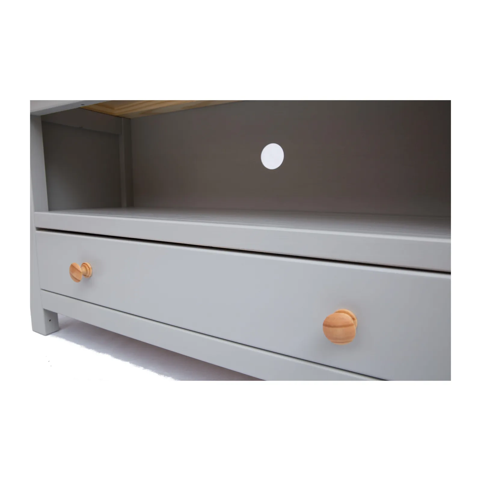 Cabinet Bits Argenta Light Grey 1 Drawer TV Cabinet Wood Knob 5