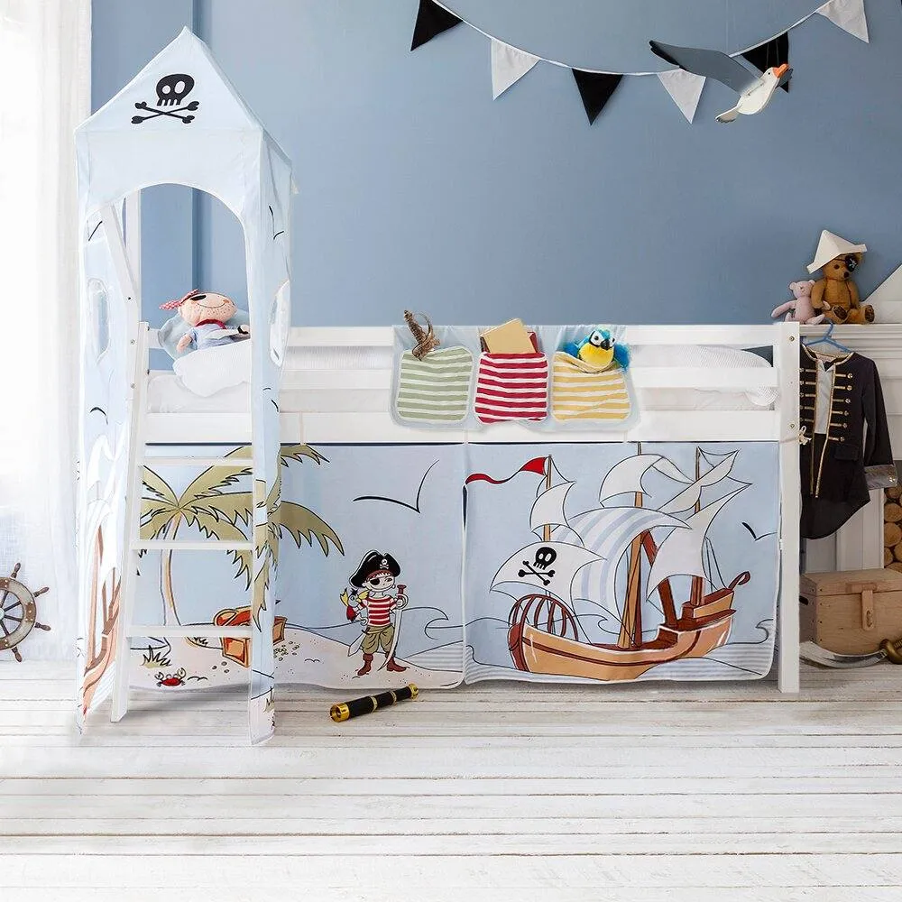 Nöa and Nani Moro Cabin Bed Midsleeper with Pirate Pete Package in White