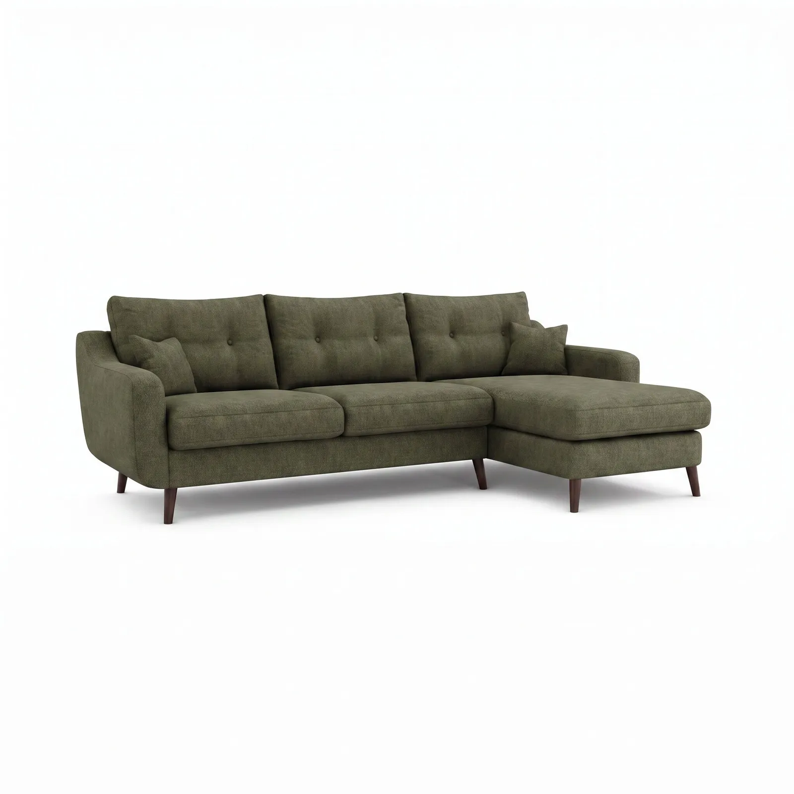 Myers Large Chaise Corner Sofa Right, Green Fabric | Barker & Stonehouse 2