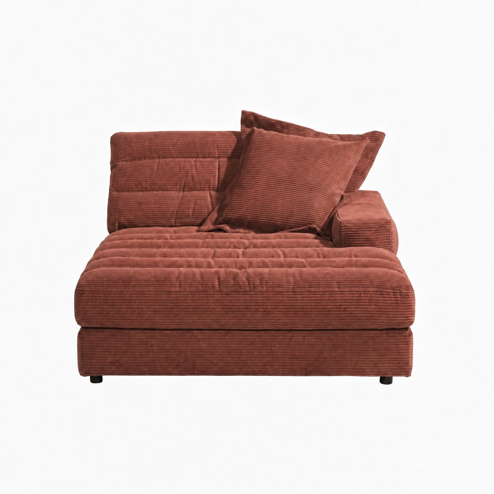 Twain Long Longchair Armrest Right Modular Sofa, Orange Fabric | Barker & Stonehouse 2
