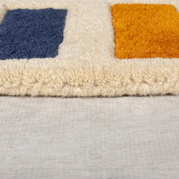 Retro Blocks Carved Wool Rug 3