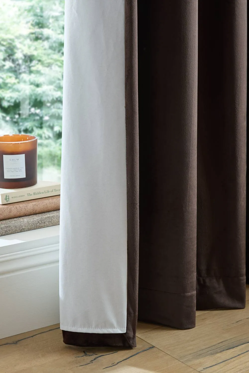 Catherine Lansfield 'Super Thermal Blackout Matt Velour' Eyelet Curtains in Chocolate 5