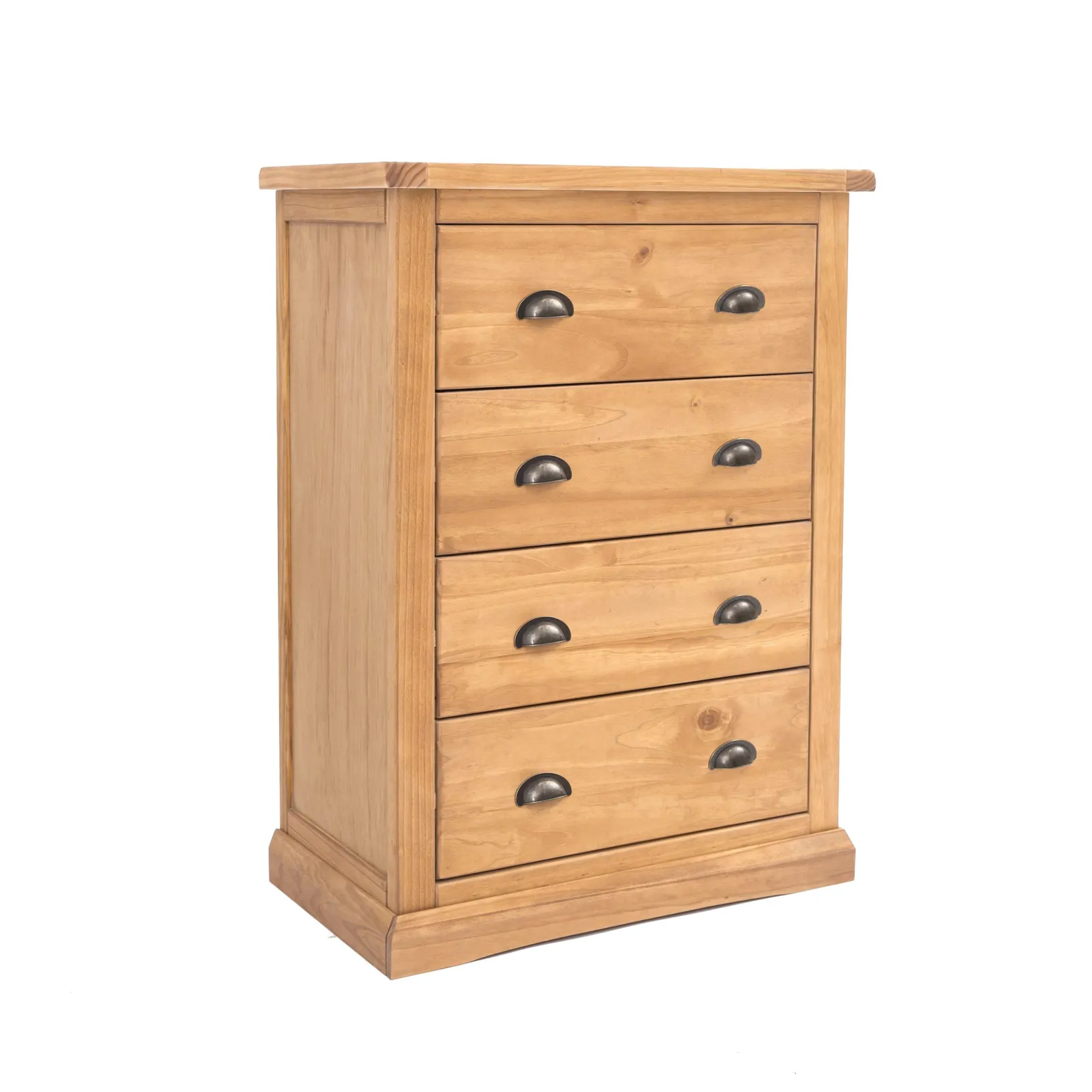 Cabinet Bits Lucca 4 Drawer Chest of Drawers Brass Cup Handle in Light Brown 2