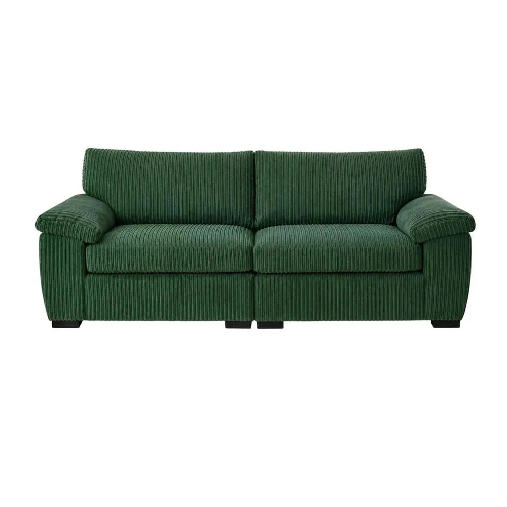Bliss Furniture Amalfi 3 Seater Split Sofa Soft Fabric in Green