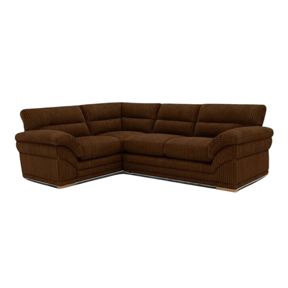 Bliss Furniture Amalfi Claude Right Hand 2 Piece Corner Sofa in Brown