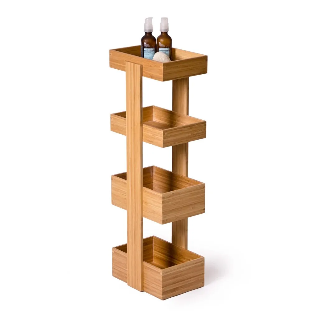Wireworks Bathroom Storage Stand Bamboo 4 Tier 2