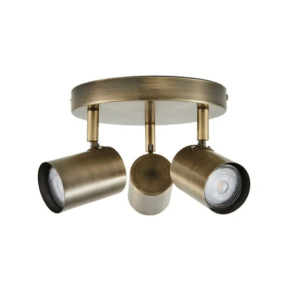 Newark Antique Bronze 3 Light Semi Flush Spotlight 5