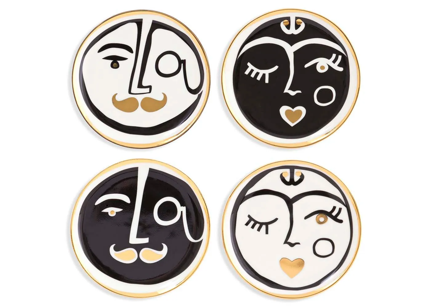 Jonathan Adler Marseille Face Coasters Set of 4