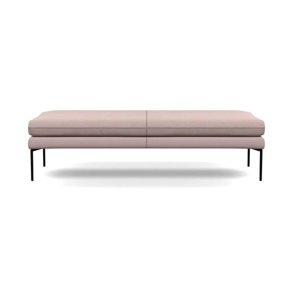 Heal's Matera Bench (160cm) Siena Cotton Dusky Pink Black Feet