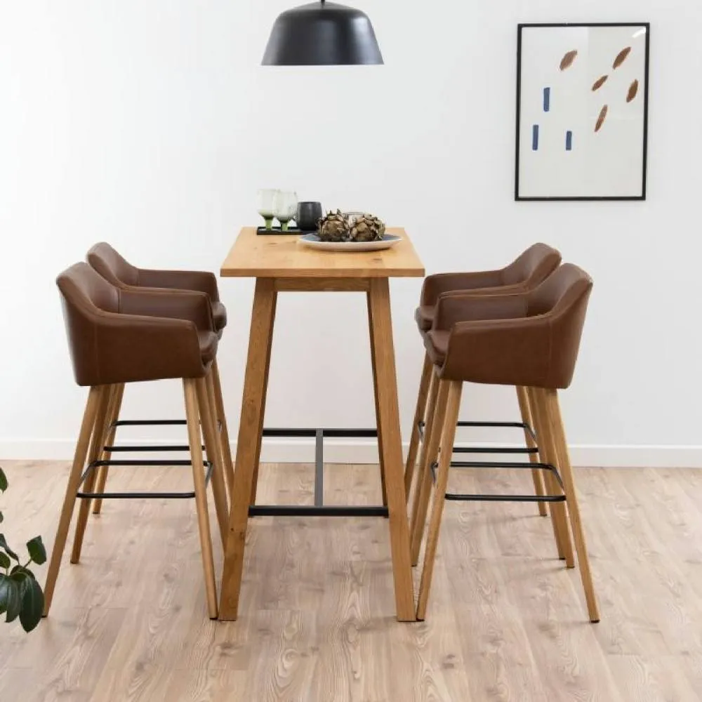 netfurniture Belgravia Bar Table in Oak in Brown 4