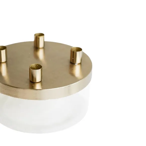 Metal Candlestick Holder with Glass Bowl 2