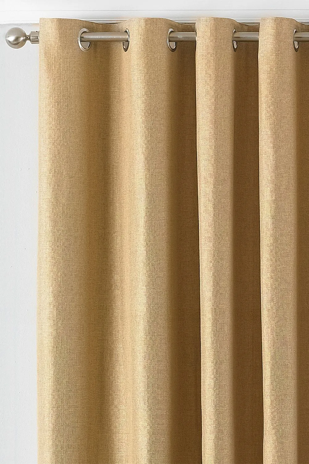 Paoletti Atlantic Twill Woven Eyelet Curtains in Yellow 2