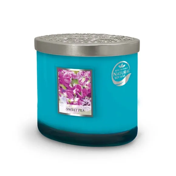 Heart and Home Ellipse Sweet Pea Multi Wick Candle 3