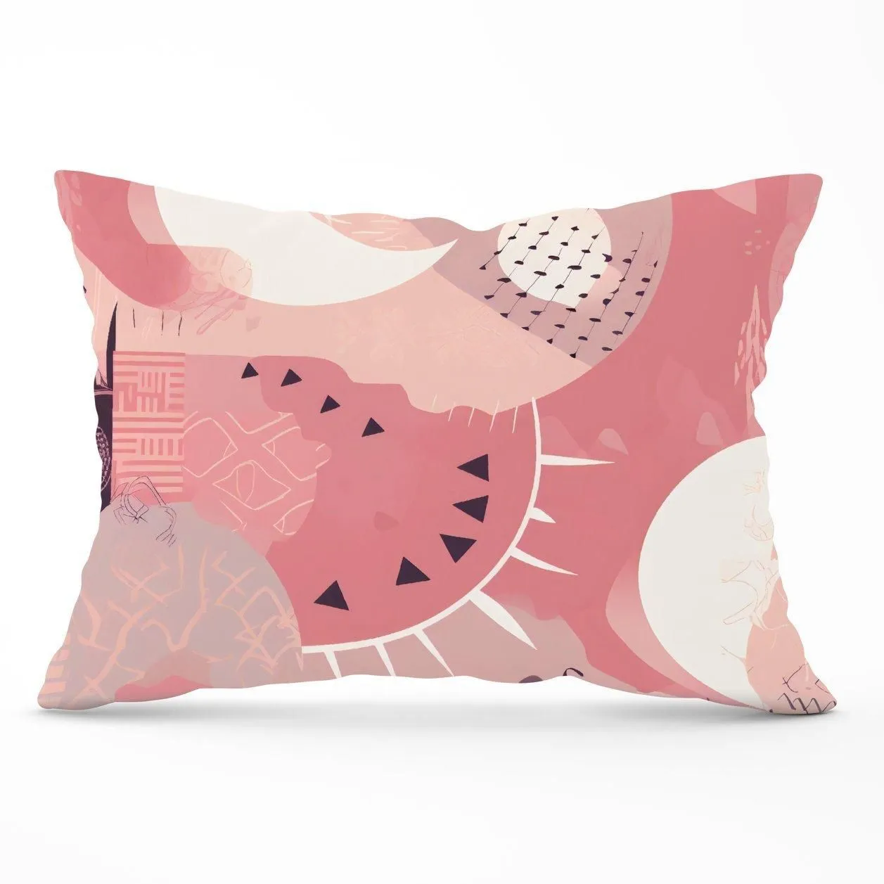 Warren Reed - Designer Abstract Pink White Cushions
