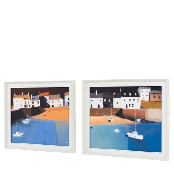 Cedar and Sage Set of 2 Houses by the Sea Framed Canvases 2