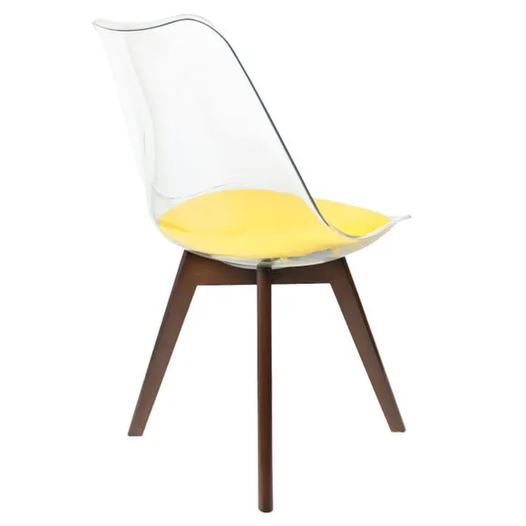 Fusion Living Soho Clear Plastic Dining Chair with Squared Legs 5
