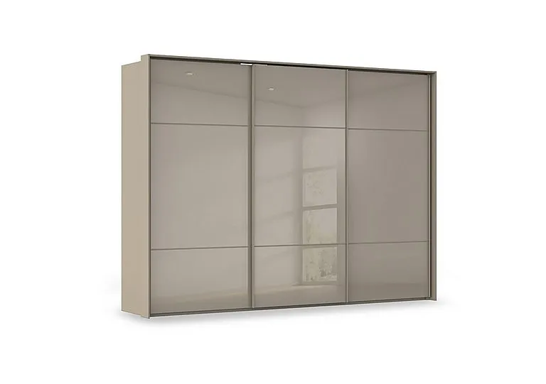 Haven 310cm 3 Door Slider Wardrobe with Glass Doors