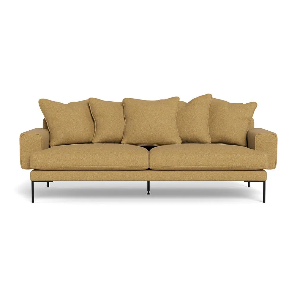 Heal's Torrington 4 Seater Sofa Boucle Tweed Citrine Black Feet 1