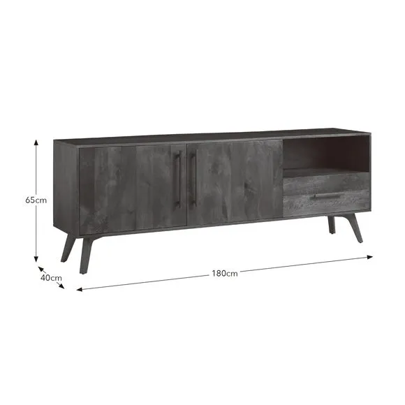 Maxton Extra Wide TV Unit For TVs up to 70", Mango Wood 6