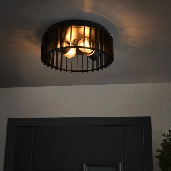 Reno Industrial Outdoor 2 Light Flush Ceiling Light 2