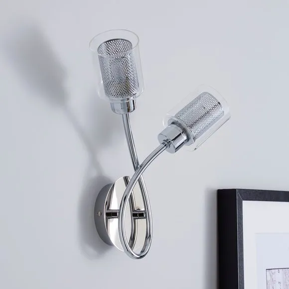 Grace 2 Light Chrome Wall Light 2