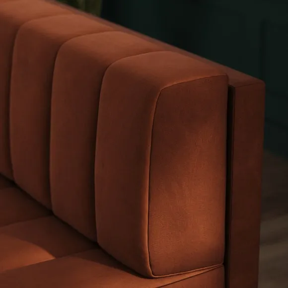 Amali Corner Dining Bench, Matte Plush Velvet 3