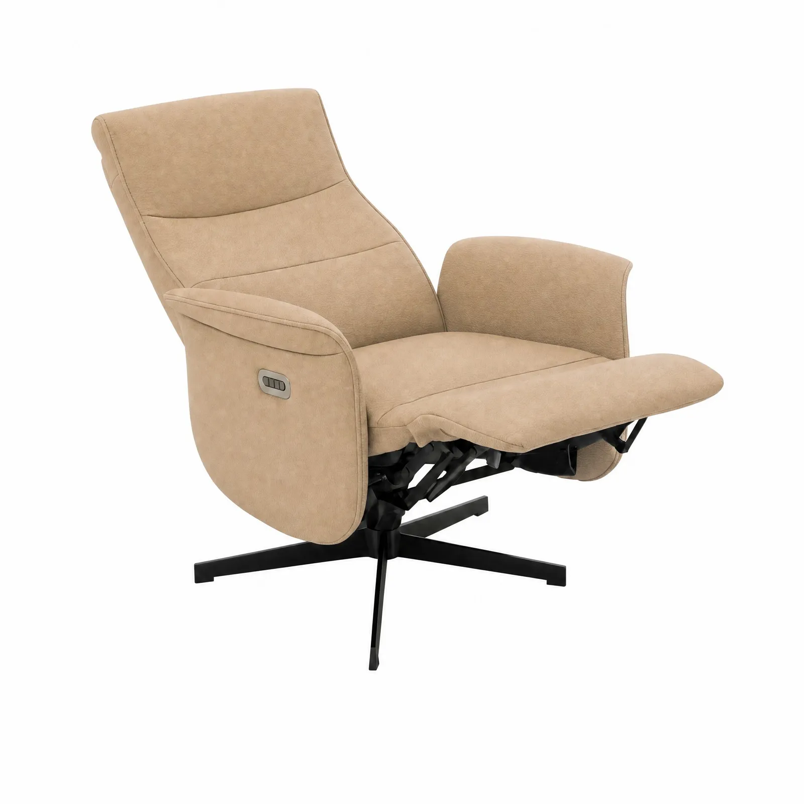 Uxbridge Electric Recliner Chair With Battery, Neutral Leather | Barker & Stonehouse 2