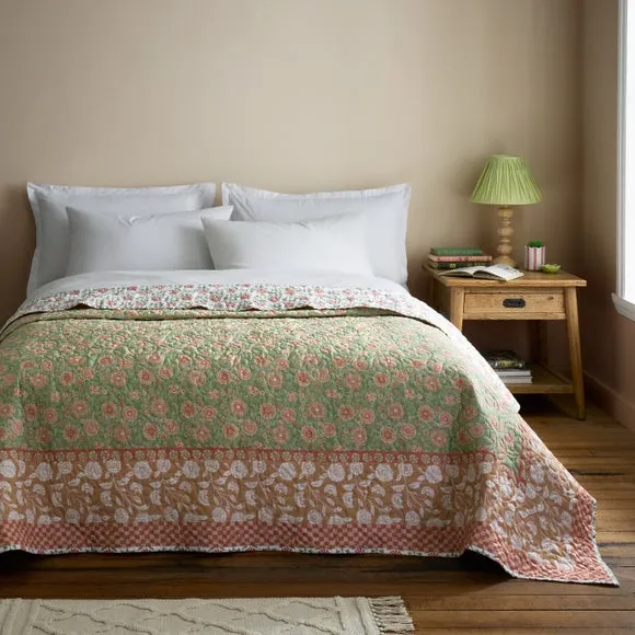 Rae Floral Cotton Bedspread 1