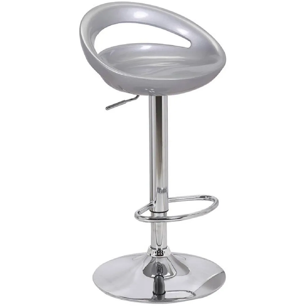 netfurniture Pavone Bar Stool Retro Moon in Metallic Silver 2