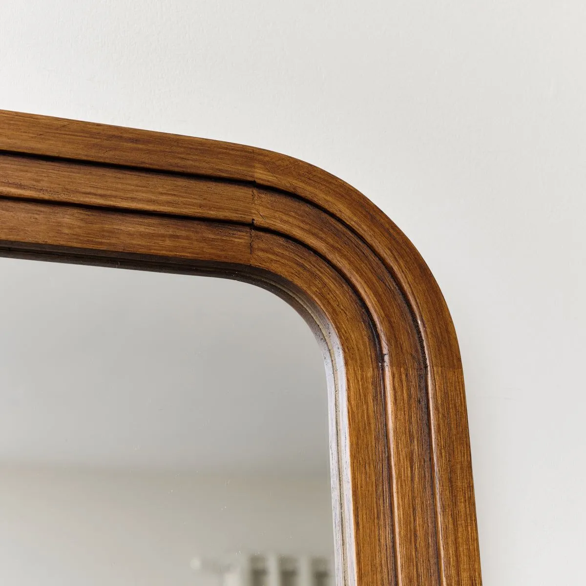 Melody Maison Dark Wood Arched Frame Wall Mirror 50cm X 70cm in Dark Brown 2