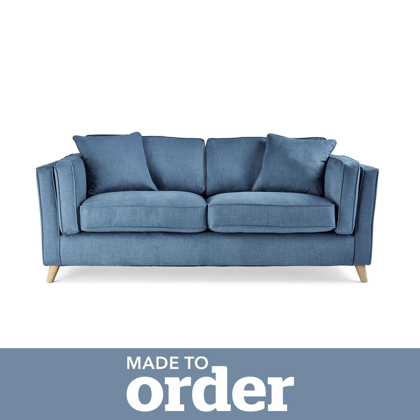 Arabella 2 Seater Sofa Brushed Plain Fabric Brushed Plain Cobalt